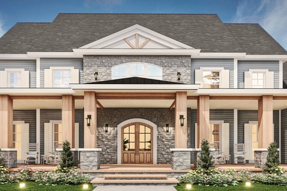 Exterior - Front Elevation 3 for Farmhouse House Plan #119-454 - 3 bed, 3.5 bath