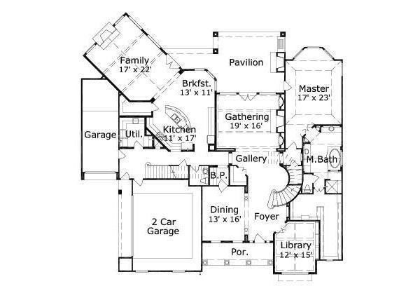 Mediterranean Floor Plan - Main Floor Plan #411-580
