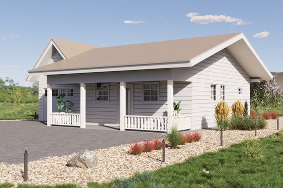 Exterior - Front Elevation 4 for Farmhouse House Plan #1106-169 - 1 bed, 1 bath