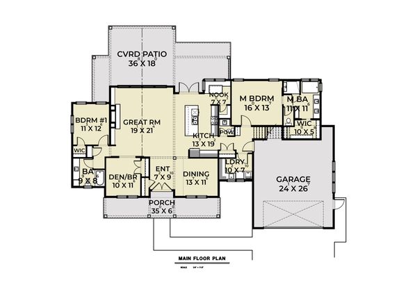 Home Plan - Farmhouse Floor Plan - Main Floor Plan #1070-93