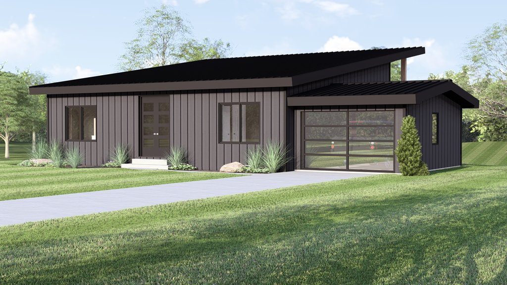 Exterior - Front Elevation 2 for Contemporary House Plan #1064-459 - 2 bed, 2 bath
