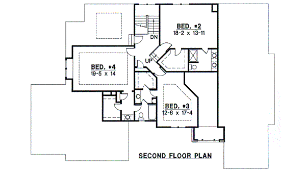 Traditional Floor Plan - Upper Floor Plan #67-697