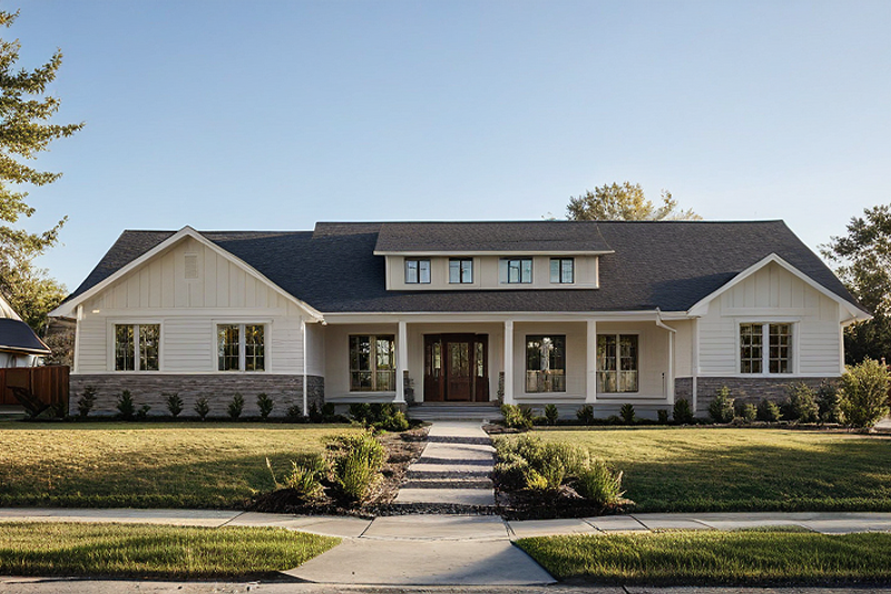 House Blueprint - Exterior - Front Elevation 2 for Farmhouse House Plan #1109-22 - 3 bed, 2 bath