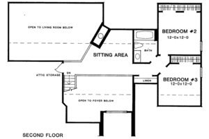Floor Plan - Upper Floor for European House Plan #322-116 - 4 bed, 2.5 bath