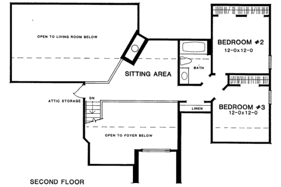 Floor Plan - Upper Floor for European House Plan #322-116 - 4 bed, 2.5 bath