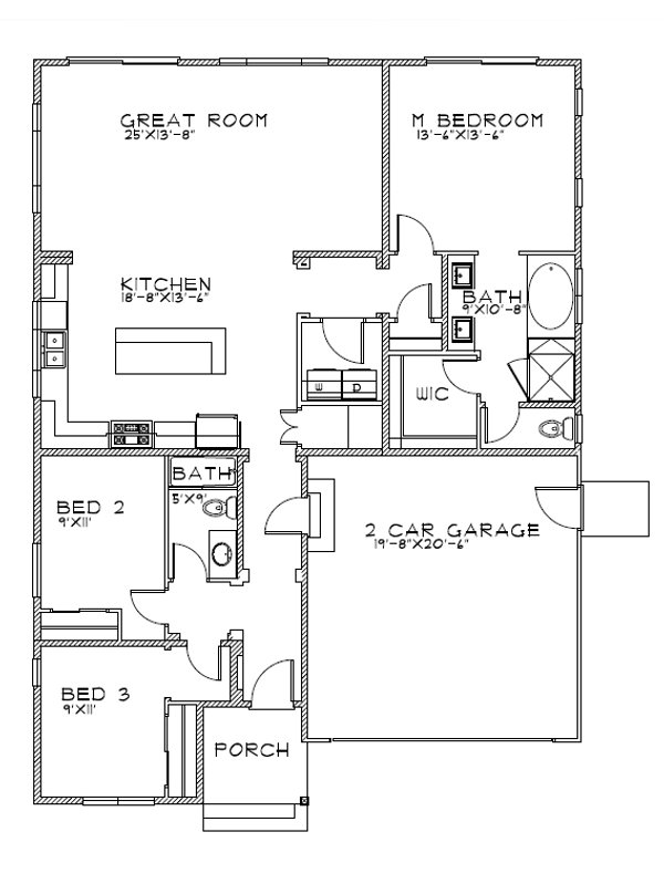 Cottage Floor Plan - Main Floor Plan #515-44