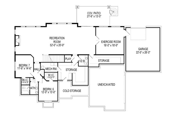 House Plan Design - European Floor Plan - Lower Floor Plan #920-86