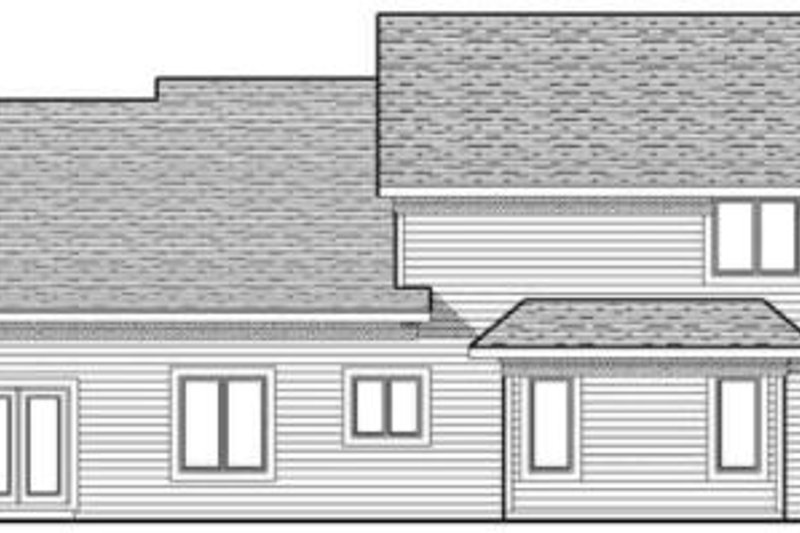 House Blueprint - Exterior - Rear Elevation for Colonial House Plan #70-627 - 4 bed, 2.5 bath