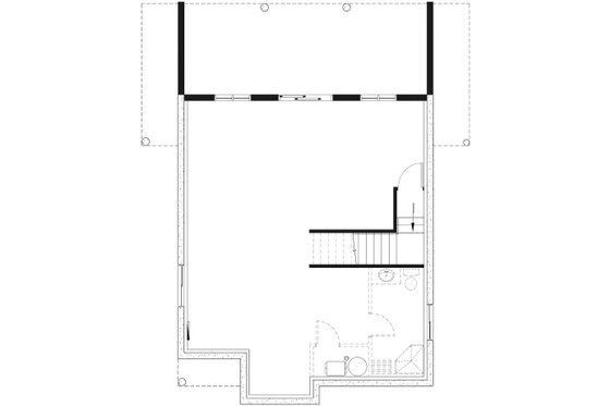 Floor Plan - Lower Floor for Contemporary House Plan #23-2629 - 3 bed, 2 bath