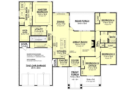 Floor Plan - Lower Floor for Country House Plan #430-194 - 4 bed, 2 bath