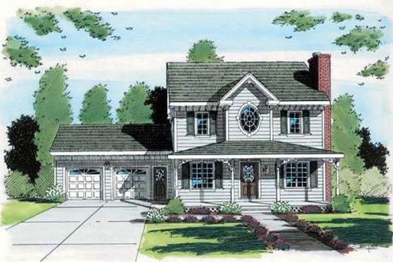 Exterior - Front Elevation for Victorian House Plan #312-612 - 3 bed, 2.5 bath