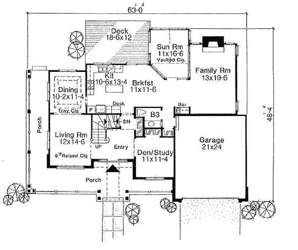 Traditional Floor Plan - Main Floor Plan #50-203