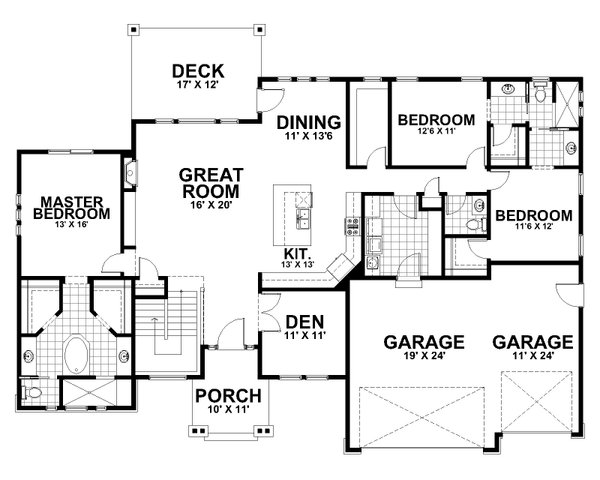 Dream House Plan - Prairie Floor Plan - Main Floor Plan #112-216