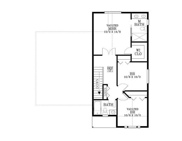 Architectural House Design - Craftsman Floor Plan - Upper Floor Plan #53-596