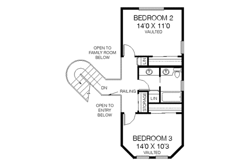 Home Plan - Floor Plan - Upper Floor for Traditional House Plan #60-302 - 3 bed, 2.5 bath