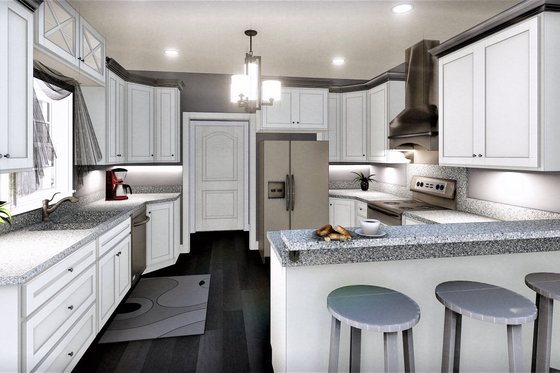 Interior - Kitchen 1 for Southern House Plan #44-237 - 3 bed, 2.5 bath