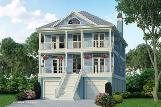 Exterior - Front Elevation 4 for Classical House Plan #929-506 - 3 bed, 2.5 bath