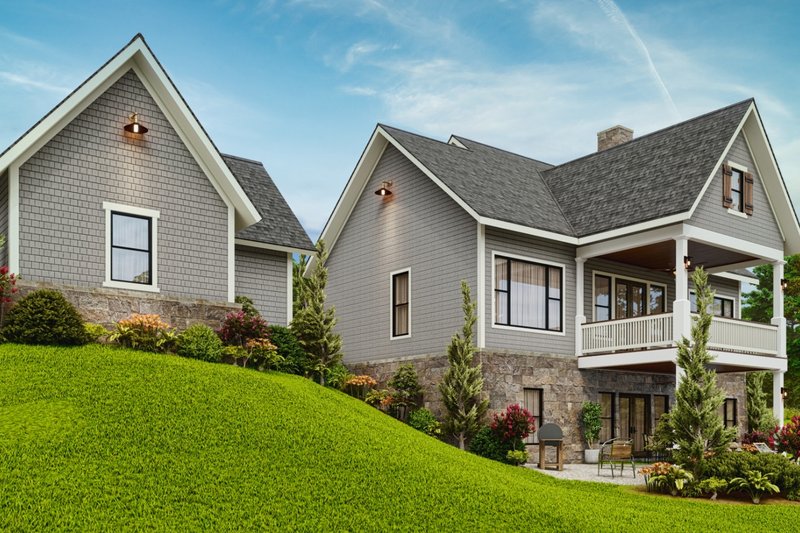 House Blueprint - Exterior - Rear Elevation for Cottage House Plan #54-596 - 3 bed, 2 bath