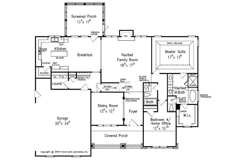 Architectural House Design - Floor Plan - Main Floor for Craftsman House Plan #927-25 - 4 bed, 3 bath