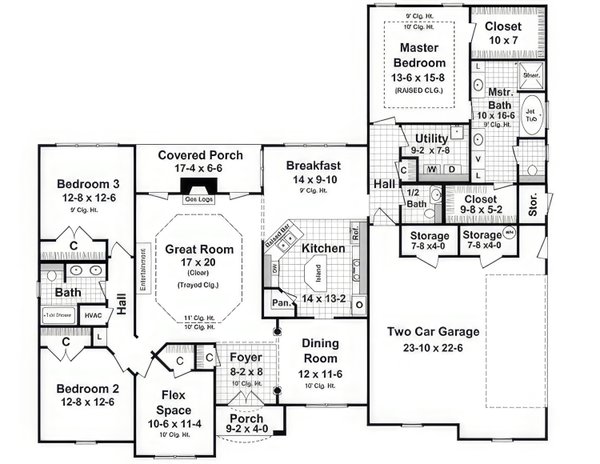 House Blueprint - Farmhouse Floor Plan - Main Floor Plan #21-548