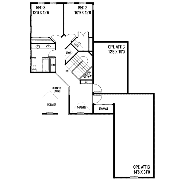 Dream House Plan - Country Floor Plan - Upper Floor Plan #60-569