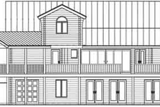 Exterior - Rear Elevation for Log House Plan #115-161 - 4 bed, 3 bath