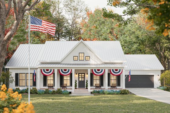 Exterior - Front Elevation 5 for Farmhouse House Plan #44-279 - 3 bed, 2 bath