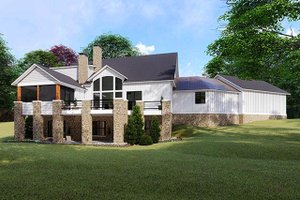 Exterior - Rear Elevation for Farmhouse House Plan #923-119 - 6 bed, 5.5 bath