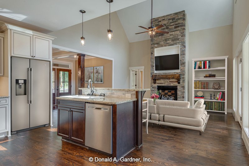 House Design - Interior - Family Room 1 for Farmhouse House Plan #929-1044 - 3 bed, 2 bath