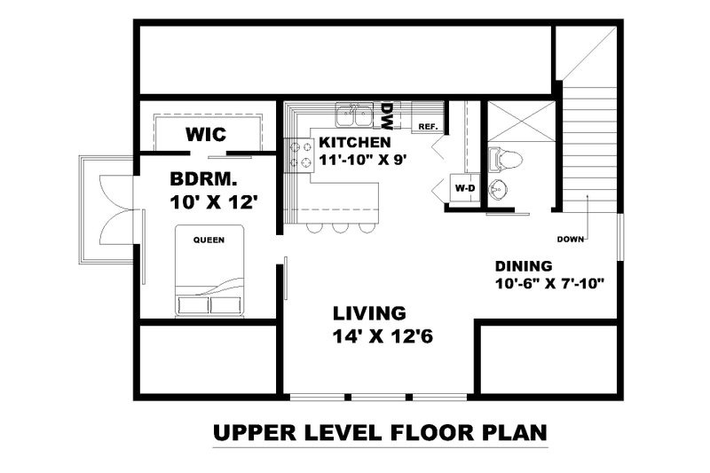 House Plan Design - Floor Plan - Main Floor for Farmhouse House Plan #117-920 - 1 bed, 1.5 bath