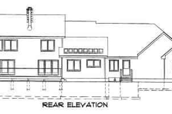 Exterior - Rear Elevation for Traditional House Plan #75-136 - 3 bed, 2.5 bath