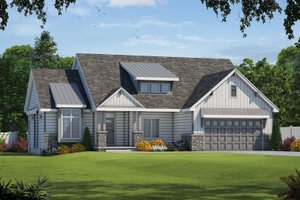 Exterior - Front Elevation 4 for Craftsman House Plan #20-2329 - 3 bed, 2 bath