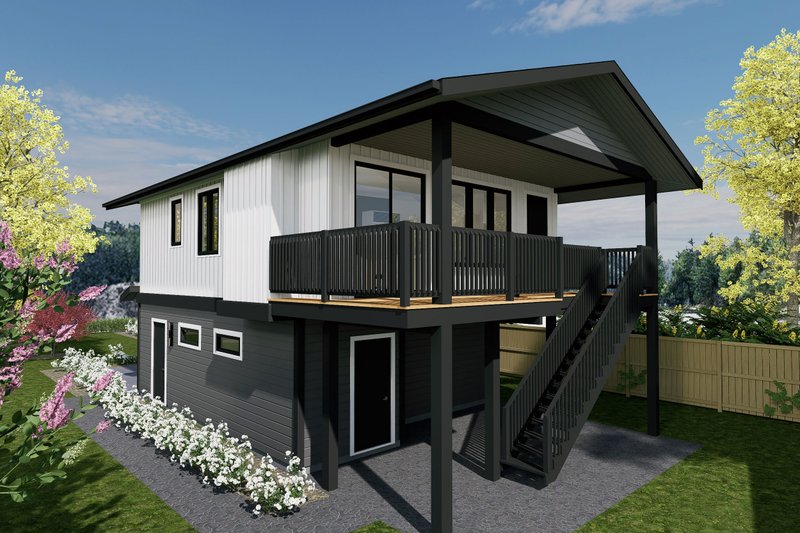 Dream House Plan - Exterior - Rear Elevation for Craftsman House Plan #1101-8 - 2 bed, 1 bath