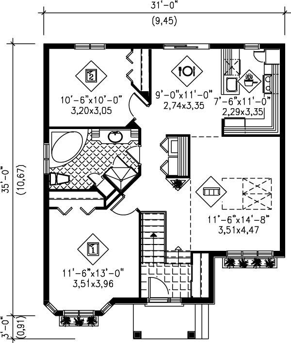 Floor Plan - Main Floor Plan #25-1013