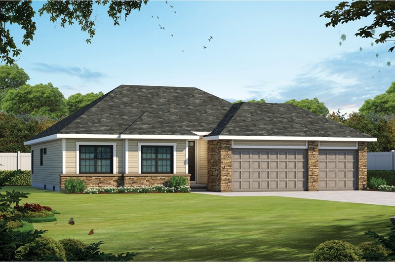 Dream House Plan - Ranch Exterior - Front Elevation Plan #20-2297