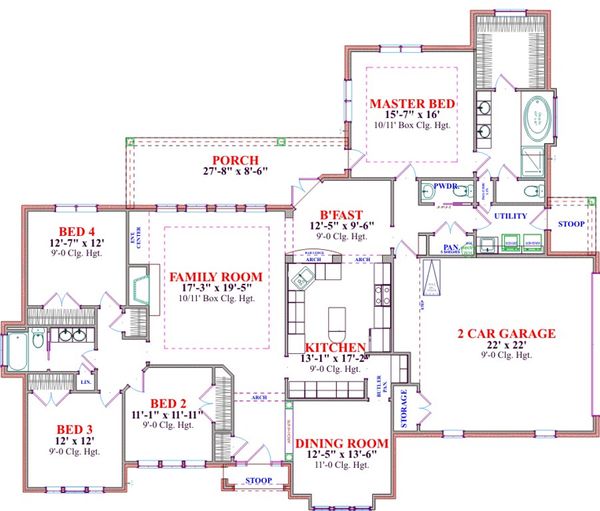 Traditional Floor Plan - Main Floor Plan #63-287