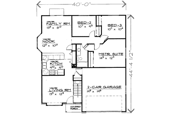 Floor Plan - Main Floor for Traditional House Plan #308-135 - 6 bed, 2 bath