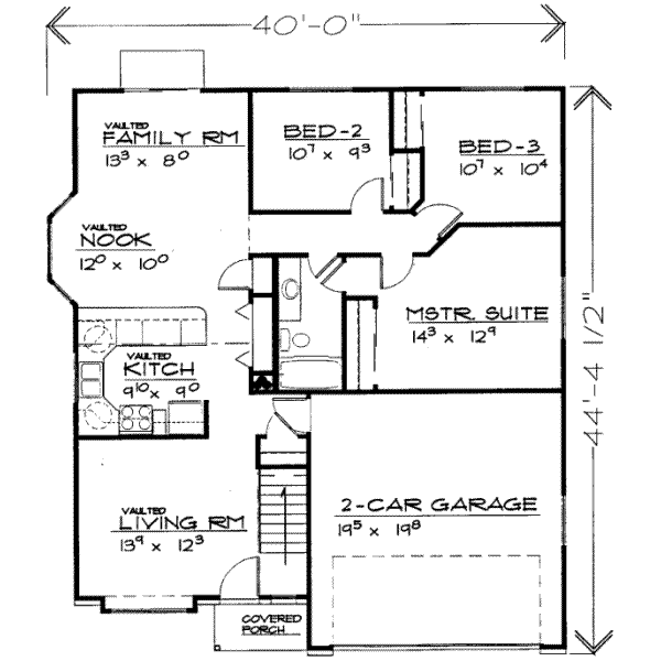 Traditional Floor Plan - Main Floor Plan #308-135