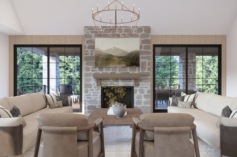Architectural House Design - Interior - Family Room for Barndominium House Plan #455-818 - 3 bed, 2.5 bath
