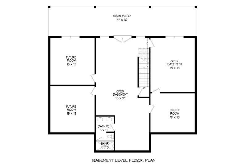 Dream House Plan - Floor Plan - Lower Floor for Country House Plan #932-646 - 2 bed, 3 bath