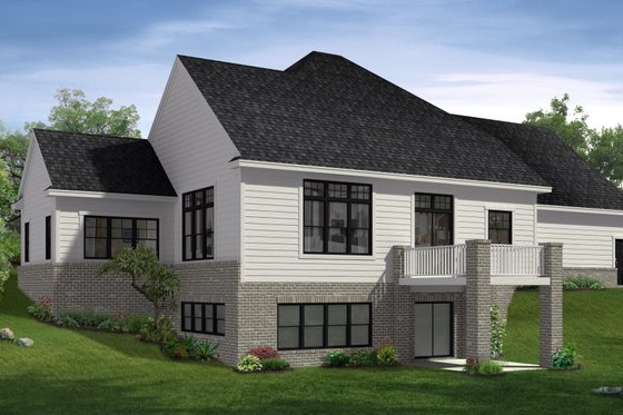 Exterior - Rear Elevation for Farmhouse House Plan #1057-22 - 3 bed, 2.5 bath