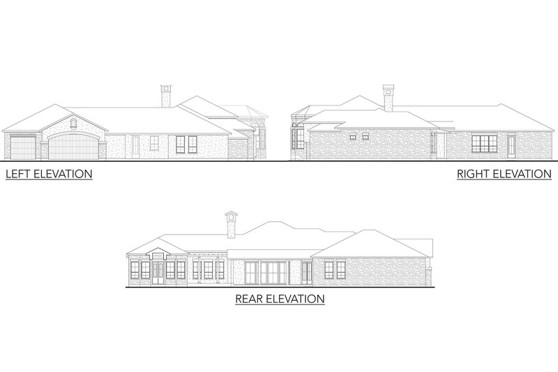 House Blueprint - Exterior - Other Elevation for Mediterranean House Plan #80-124 - 4 bed, 4.5 bath