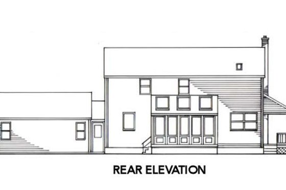 Exterior - Rear Elevation for Country House Plan #312-807 - 3 bed, 2.5 bath