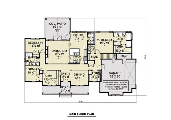 House Plan Design - Farmhouse Floor Plan - Main Floor Plan #1070-160
