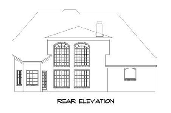 Exterior - Rear Elevation for Traditional House Plan #424-13 - 4 bed, 3 bath