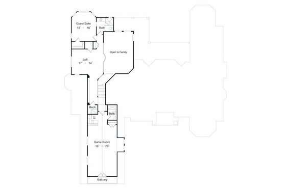 Floor Plan - Upper Floor for European House Plan #417-443 - 5 bed, 4 bath