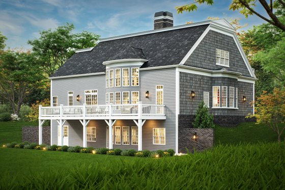 Exterior - Front Elevation 5 for Classical House Plan #119-155 - 4 bed, 4 bath
