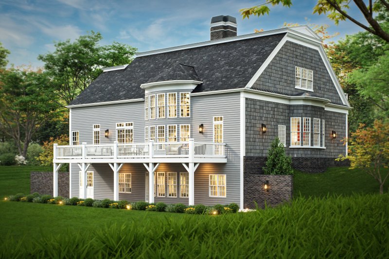 Home Plan - Exterior - Front Elevation 5 for Classical House Plan #119-155 - 4 bed, 4 bath