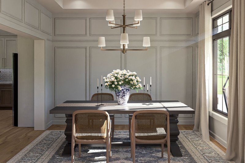 House Blueprint - Interior - Dining Room 1 for Colonial House Plan #455-415 - 3 bed, 2 bath
