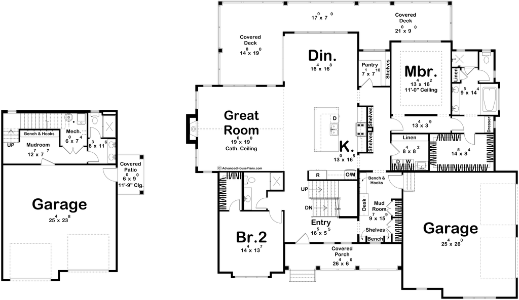 Floor Plan - Main Floor for Traditional House Plan #455-787 - 4 bed, 4 bath